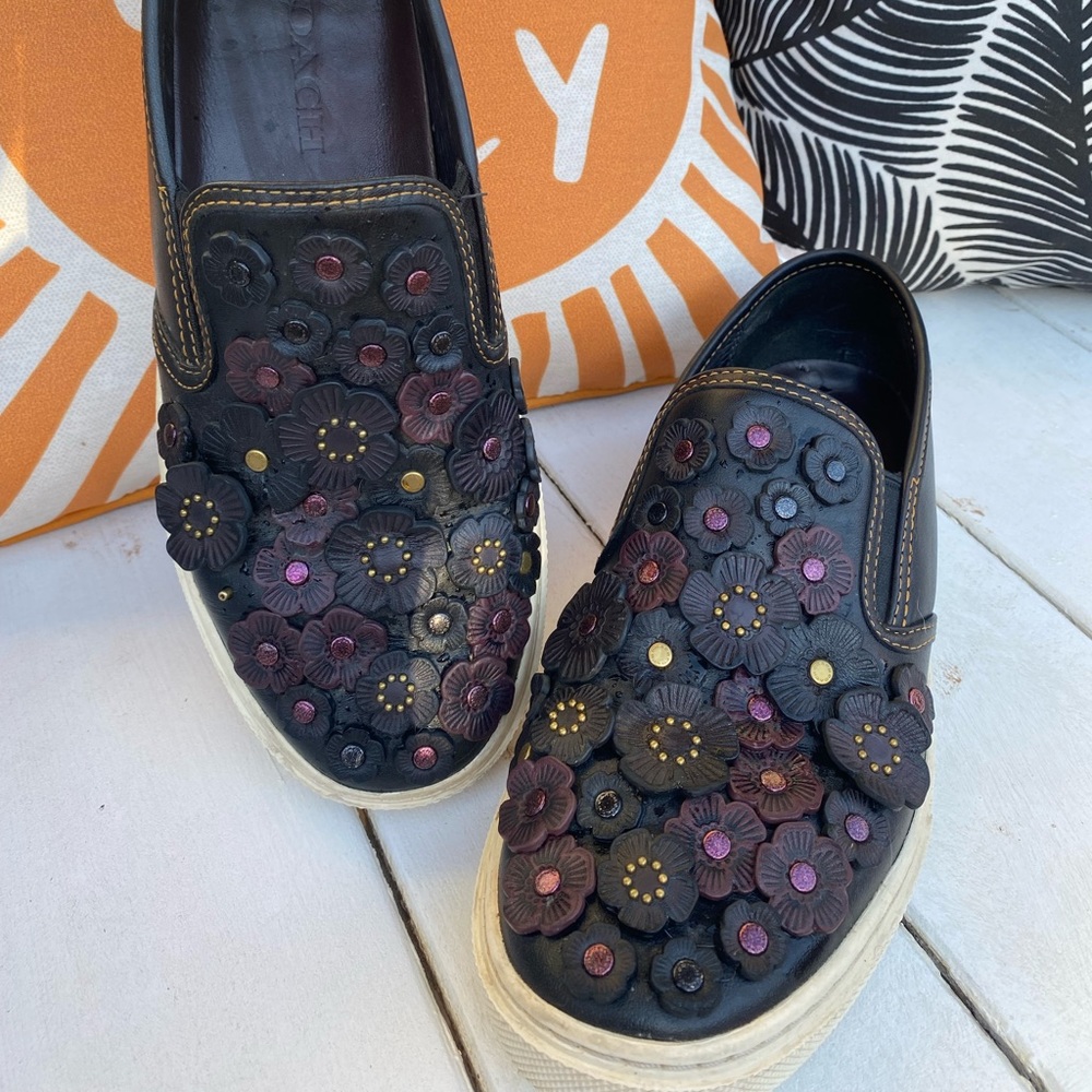 COACH Black tea rose sneakers 8
